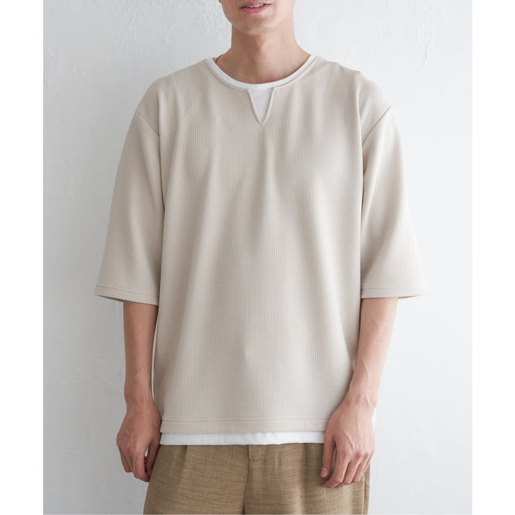 【親子コーデ】キーネックレイヤード7分袖Tシャツ | ikka  | 詳細画像23 