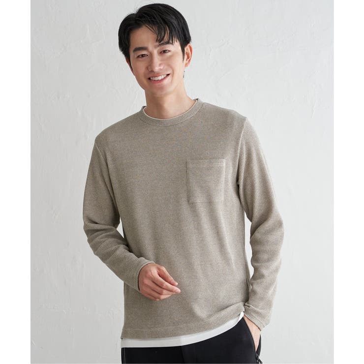 メランジワッフルポケフェイクロンＴ | ikka  | 詳細画像8 