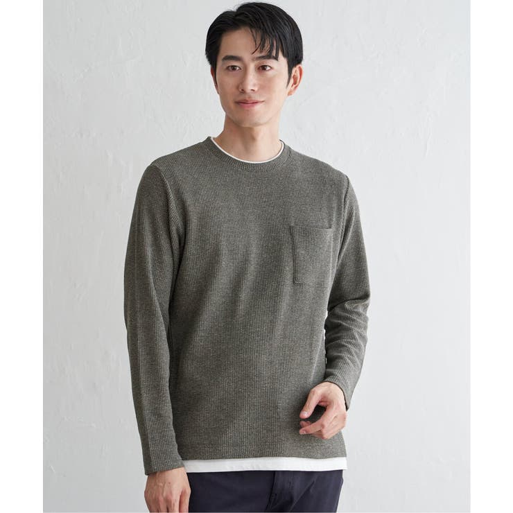 メランジワッフルポケフェイクロンＴ | ikka  | 詳細画像18 