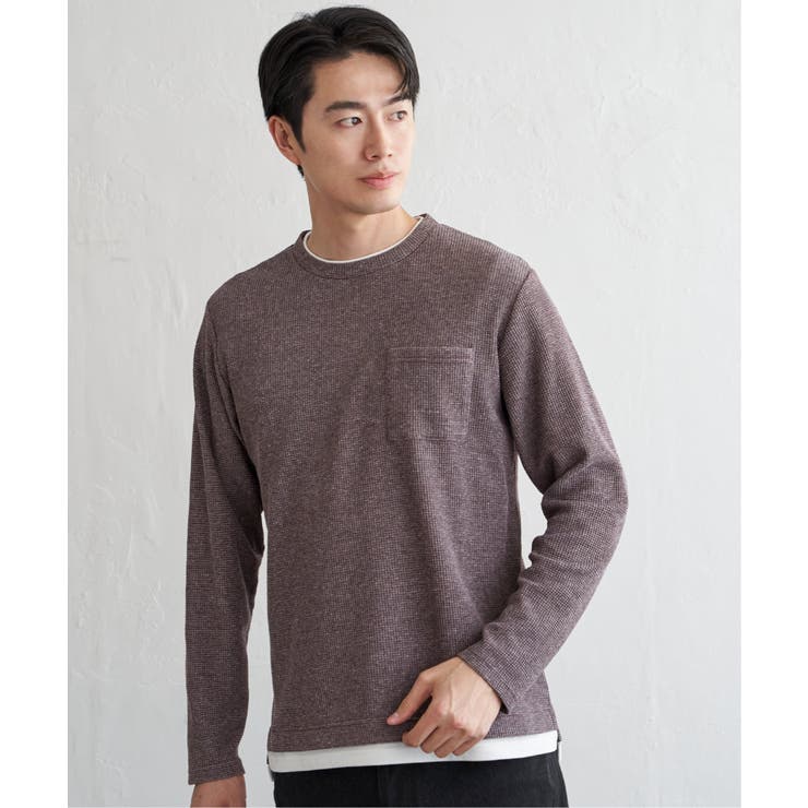 ワイン | メランジワッフルポケフェイクロンＴ | ikka 