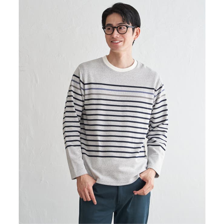 ジャカード３カラーボーダーロンＴ | ikka  | 詳細画像7 