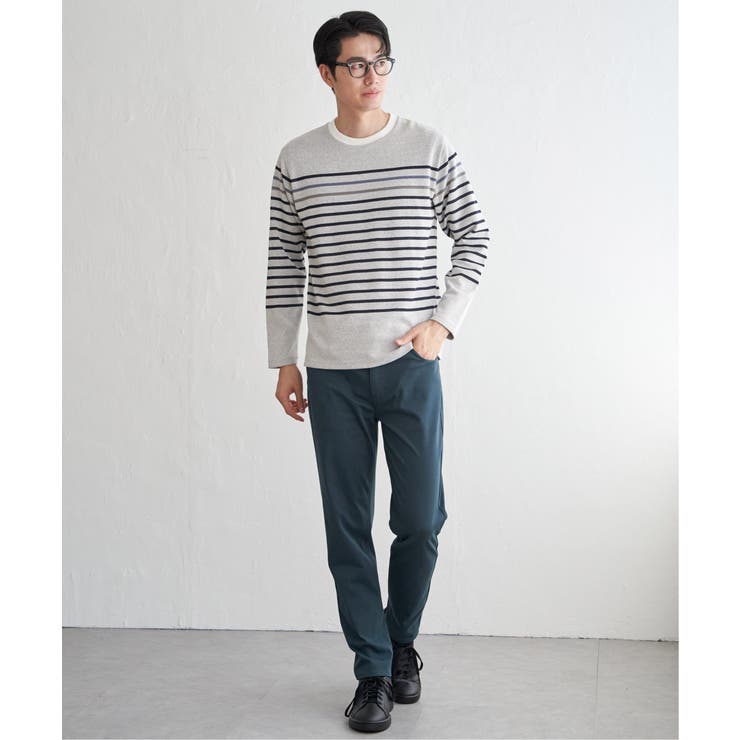 ジャカード３カラーボーダーロンＴ | ikka  | 詳細画像9 