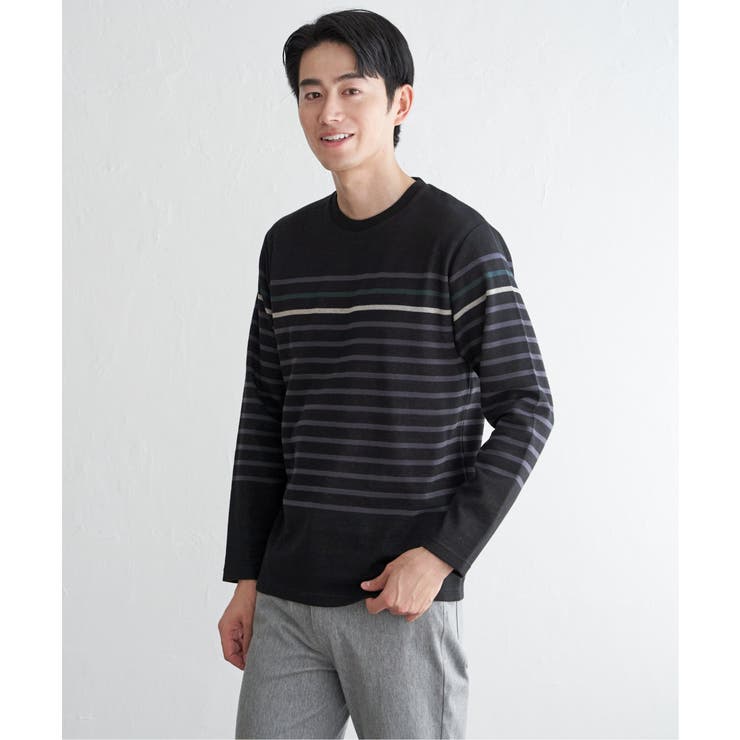 ジャカード３カラーボーダーロンＴ | ikka  | 詳細画像15 