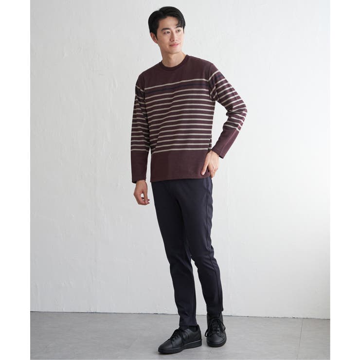 ジャカード３カラーボーダーロンＴ | ikka  | 詳細画像21 