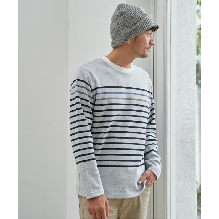 ジャカード３カラーボーダーロンＴ | ikka  | 詳細画像2 