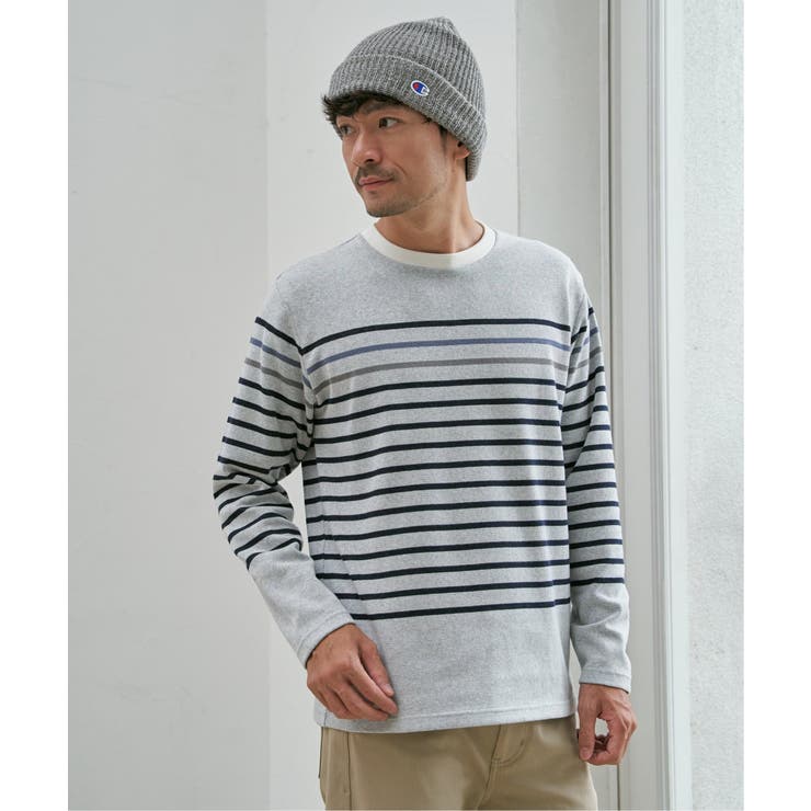 ジャカード３カラーボーダーロンＴ | ikka  | 詳細画像3 