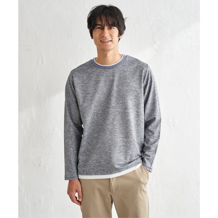 ネイビーブルー | 【吸水速乾】速乾ピケレイヤードロンT | ikka 