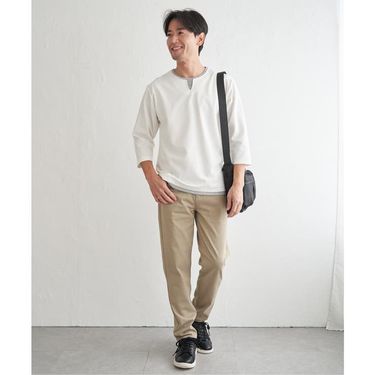 【抗菌防臭】GOKU楽冷感7分袖キーネック | ikka  | 詳細画像8 