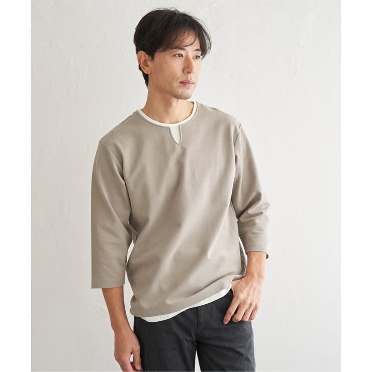 【抗菌防臭】GOKU楽冷感7分袖キーネック | ikka  | 詳細画像11 