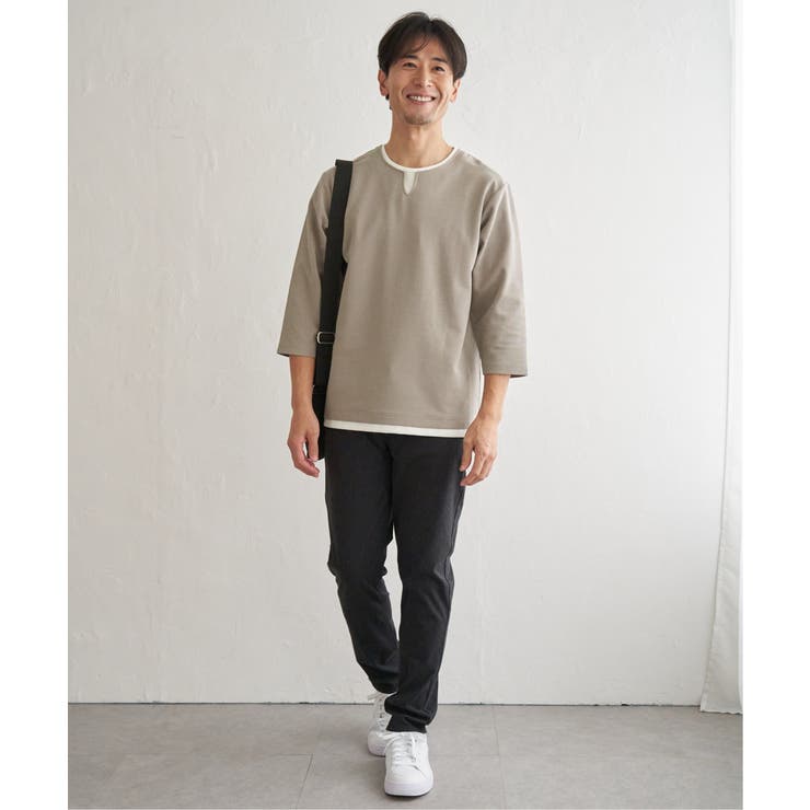 【抗菌防臭】GOKU楽冷感7分袖キーネック | ikka  | 詳細画像12 