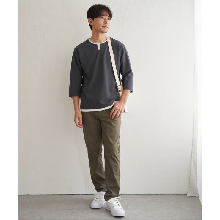 【抗菌防臭】GOKU楽冷感7分袖キーネック | ikka  | 詳細画像19 