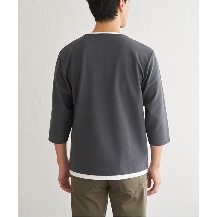 【抗菌防臭】GOKU楽冷感7分袖キーネック | ikka  | 詳細画像21 