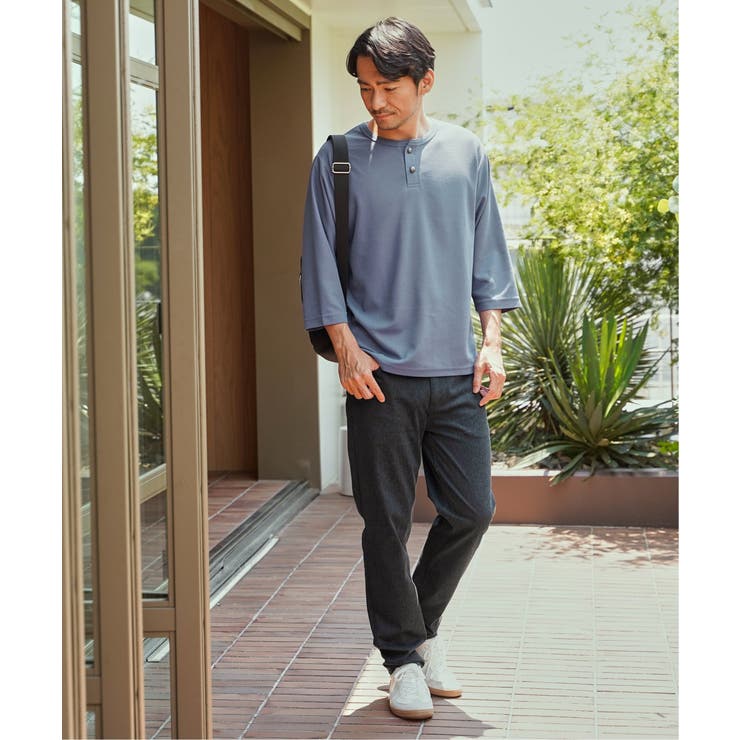 【吸水速乾】ドライサーマルヘンリーネック7分袖Tシャツ | ikka  | 詳細画像8 