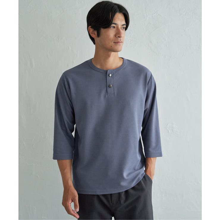 【吸水速乾】ドライサーマルヘンリーネック7分袖Tシャツ | ikka  | 詳細画像10 