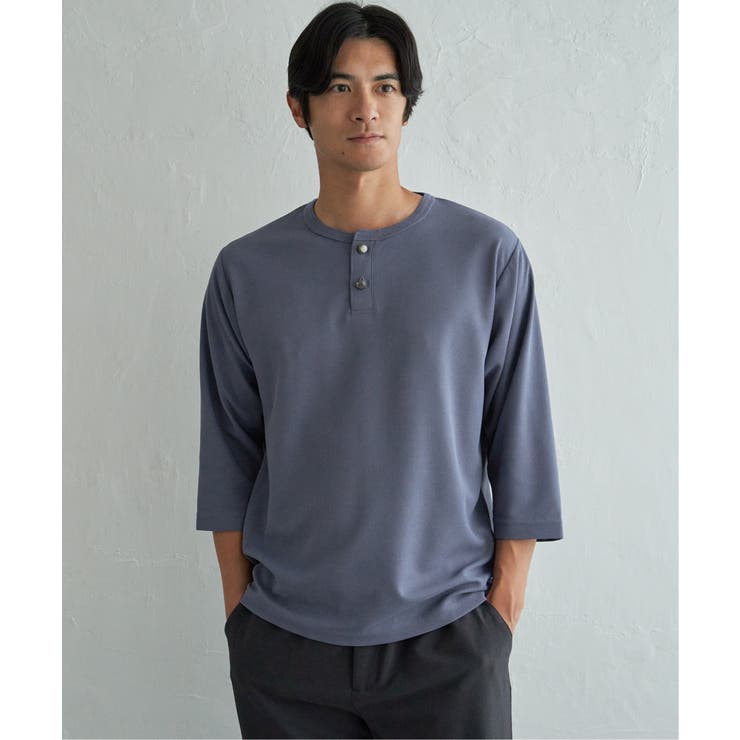 【吸水速乾】ドライサーマルヘンリーネック7分袖Tシャツ | ikka  | 詳細画像12 