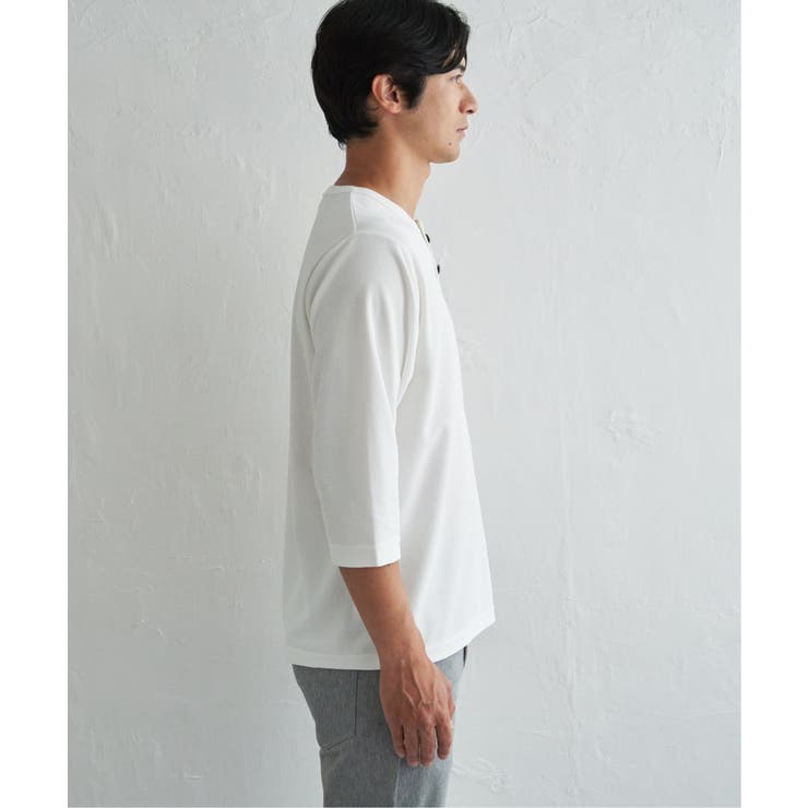 【吸水速乾】ドライサーマルヘンリーネック7分袖Tシャツ | ikka  | 詳細画像26 