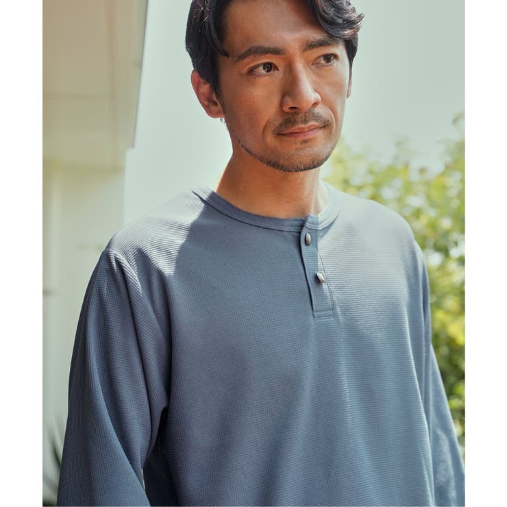 【吸水速乾】ドライサーマルヘンリーネック7分袖Tシャツ | ikka  | 詳細画像2 