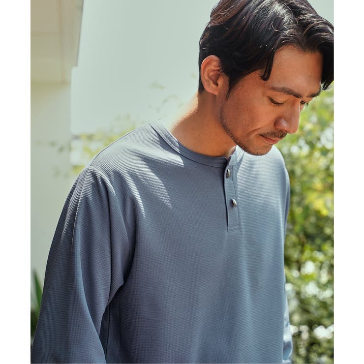 【吸水速乾】ドライサーマルヘンリーネック7分袖Tシャツ | ikka  | 詳細画像3 