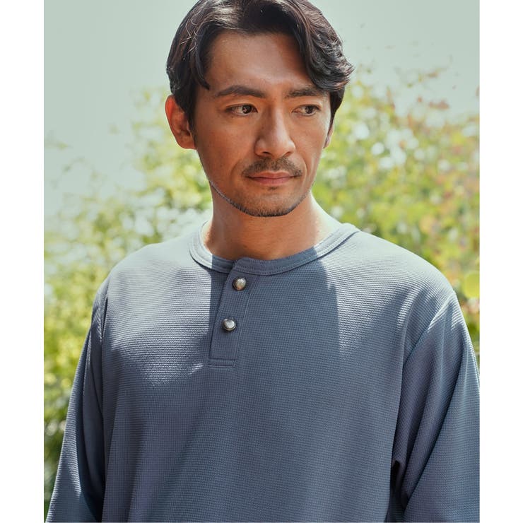【吸水速乾】ドライサーマルヘンリーネック7分袖Tシャツ | ikka  | 詳細画像4 