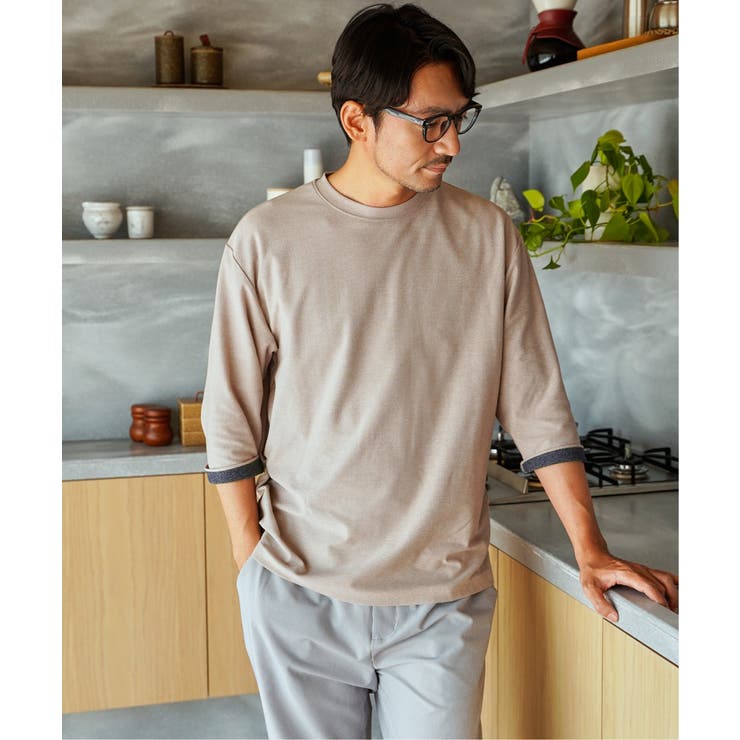ドライ梨地7分袖Tシャツ | ikka  | 詳細画像1 