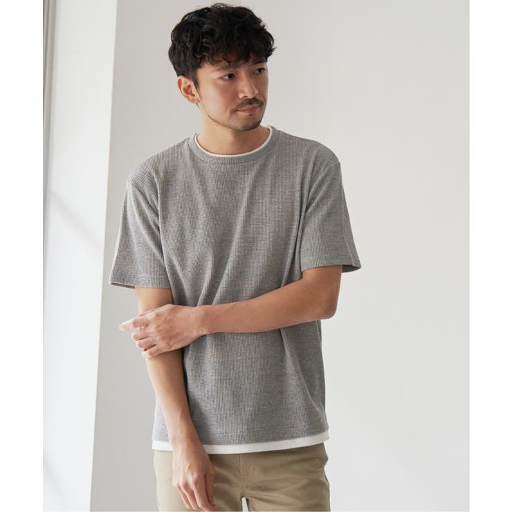メランジワッフルフェイクTシャツ | ikka  | 詳細画像4