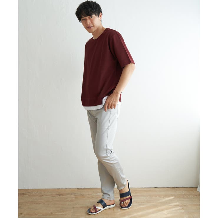 【吸水速乾】ドライ鹿の子5分袖レイヤードTシャツ | ikka  | 詳細画像5