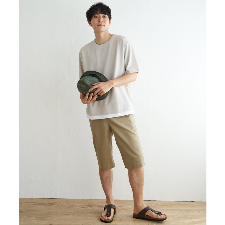 【吸水速乾】ドライ鹿の子5分袖レイヤードTシャツ | ikka  | 詳細画像7