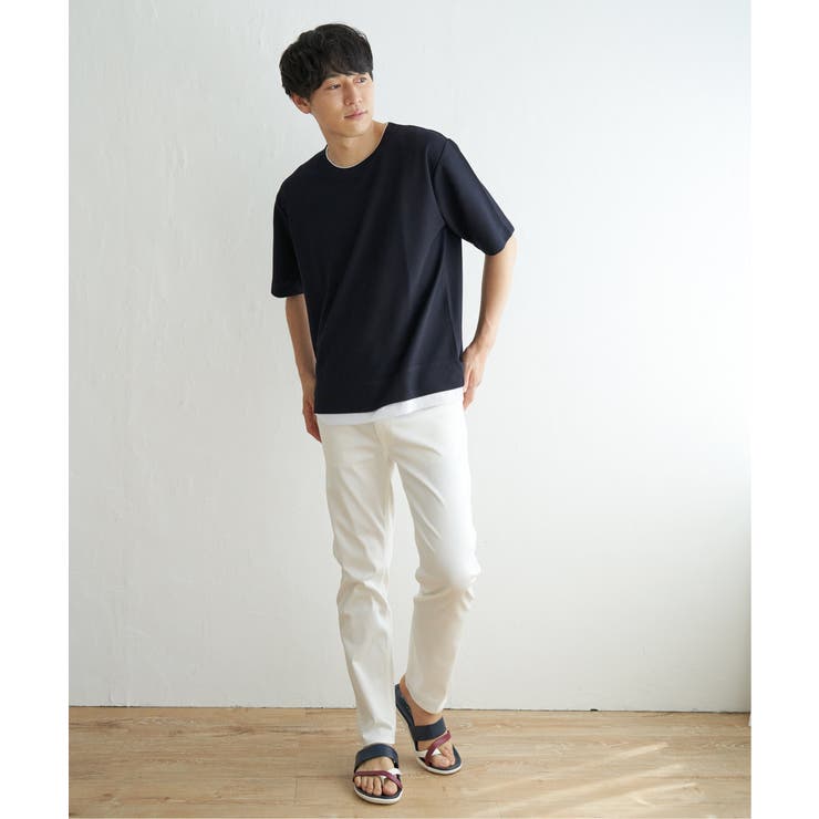 【吸水速乾】ドライ鹿の子5分袖レイヤードTシャツ | ikka  | 詳細画像3