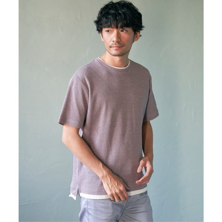 メランジワッフルフェイクTシャツ | ikka  | 詳細画像17