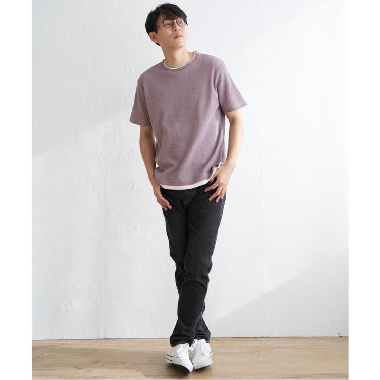 メランジワッフルフェイクTシャツ | ikka  | 詳細画像24