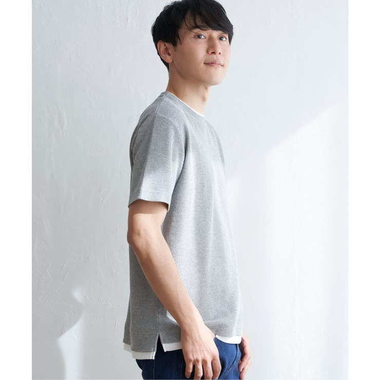 メランジワッフルフェイクTシャツ | ikka  | 詳細画像25