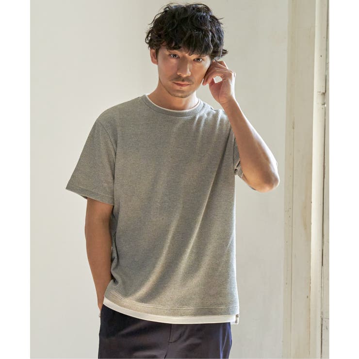 メランジワッフルフェイクTシャツ | ikka  | 詳細画像1
