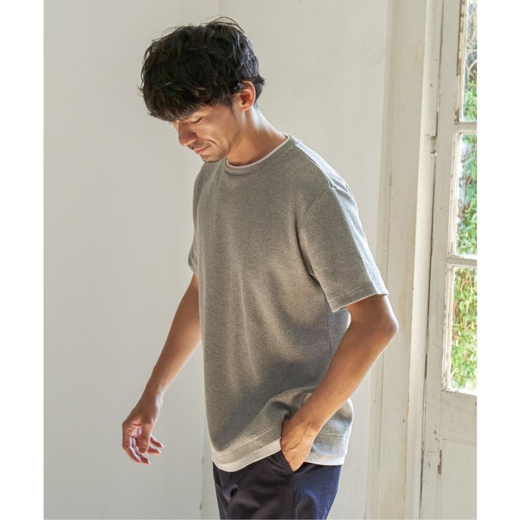 メランジワッフルフェイクTシャツ | ikka  | 詳細画像3