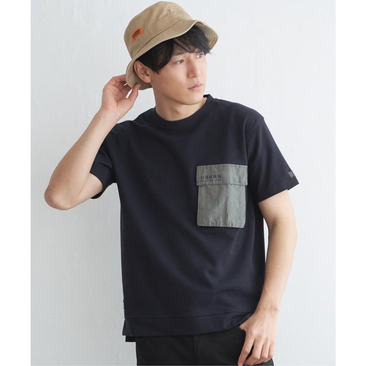 ネイビー | URBAN NATURE LIFE フラップポケットTシャツ | ikka 