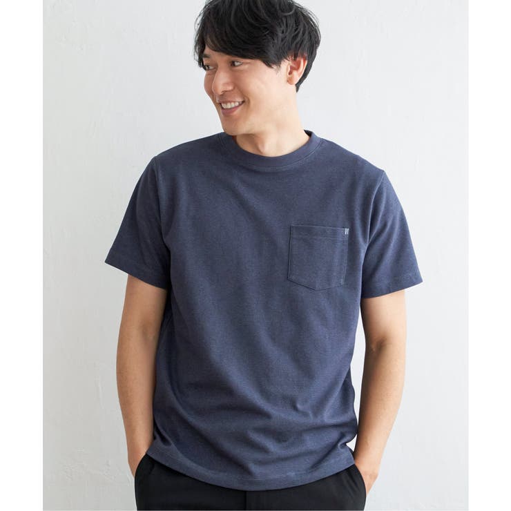 ネイビー | ライトダンボールダブルフェイスTシャツ | ikka