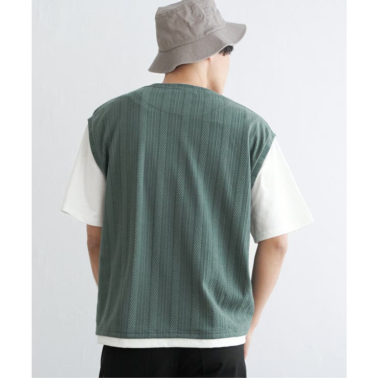 5分袖フェイクベストTシャツ | ikka  | 詳細画像13