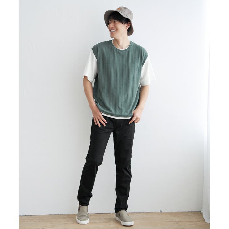 5分袖フェイクベストTシャツ | ikka  | 詳細画像16