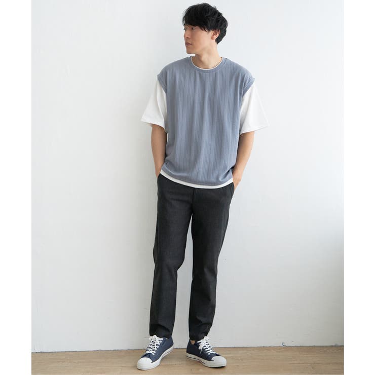 5分袖フェイクベストTシャツ | ikka  | 詳細画像18