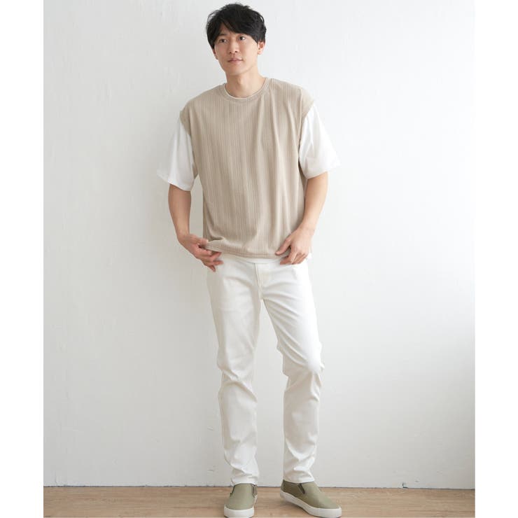 5分袖フェイクベストTシャツ | ikka  | 詳細画像23