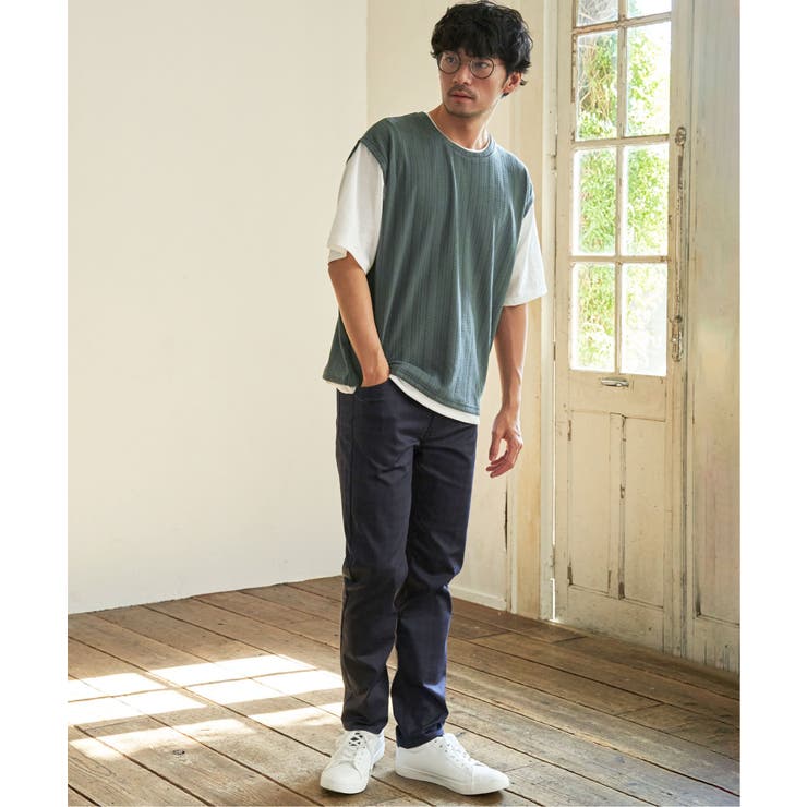 5分袖フェイクベストTシャツ | ikka  | 詳細画像5