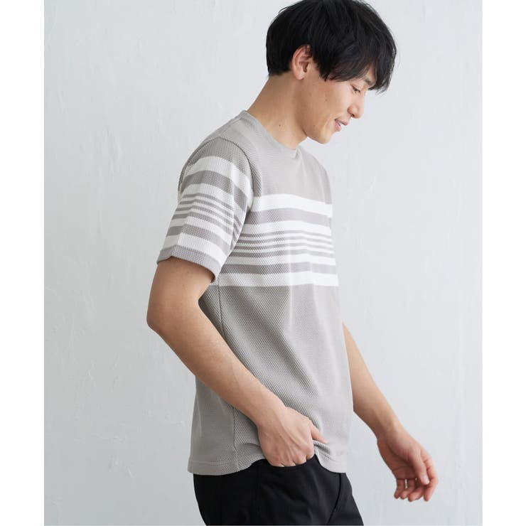 パイナップルパネルボーダーTシャツ | ikka  | 詳細画像14