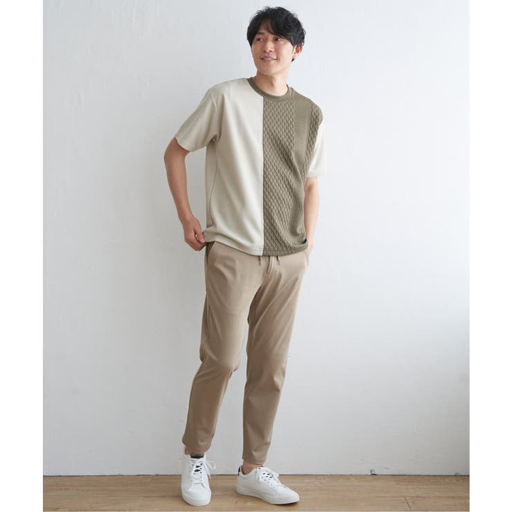 フクレジャガードワッフル切り替えTシャツ | ikka  | 詳細画像8 