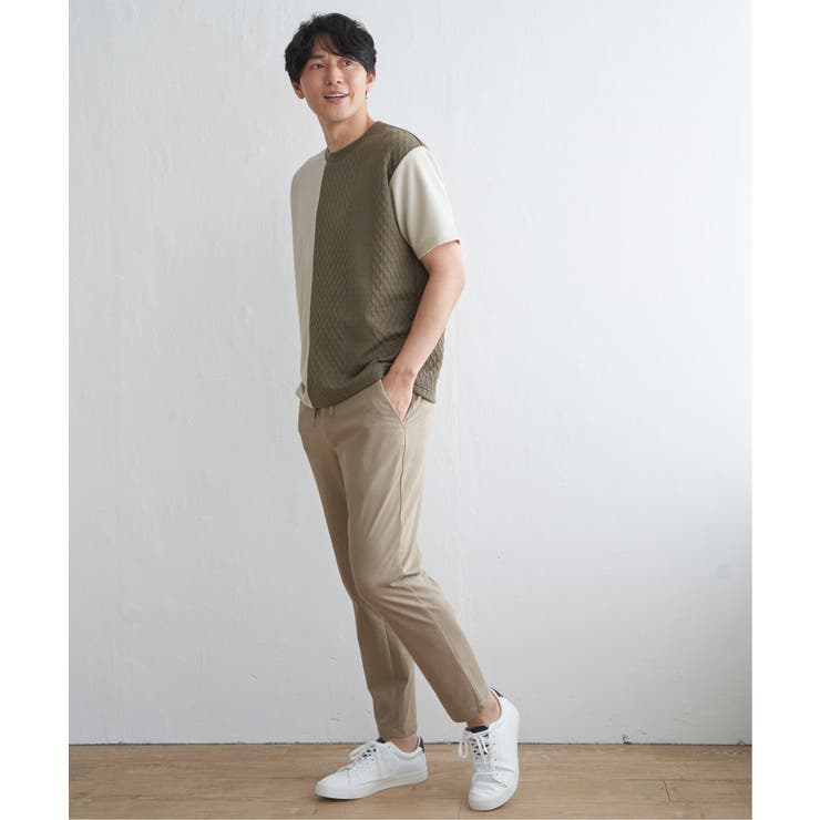 フクレジャガードワッフル切り替えTシャツ | ikka  | 詳細画像9 