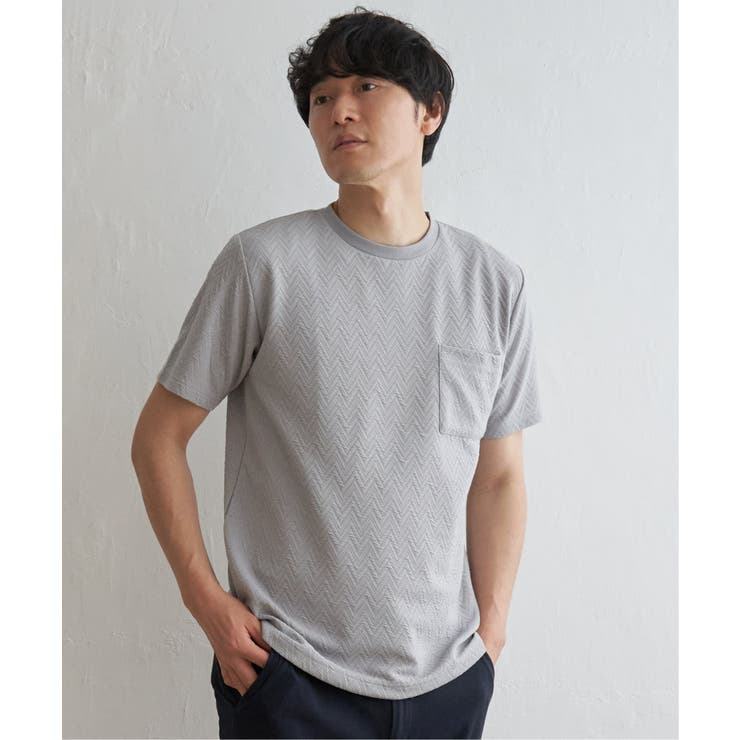 グレー | ヘリンボンフクレジャカードTシャツ | ikka 