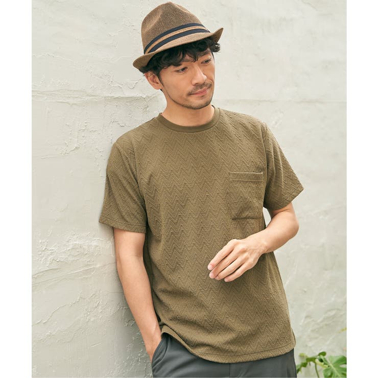 ヘリンボンフクレジャカードTシャツ | ikka  | 詳細画像1 