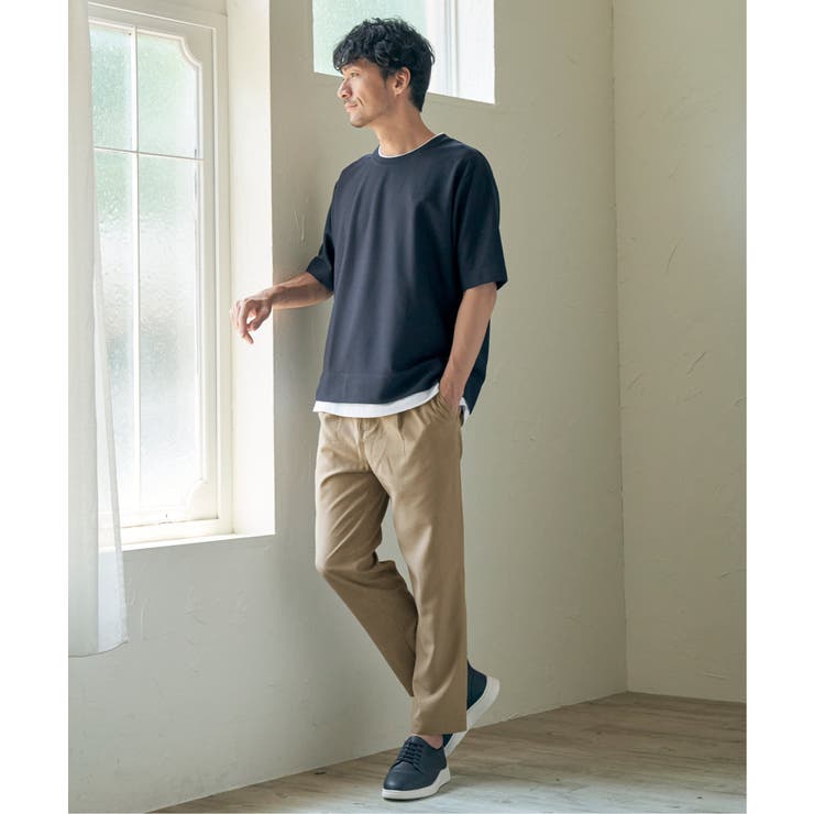 【吸水速乾】ドライ鹿の子5分袖レイヤードTシャツ | ikka  | 詳細画像4 