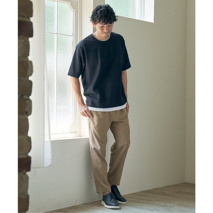 【吸水速乾】ドライ鹿の子5分袖レイヤードTシャツ | ikka  | 詳細画像6 