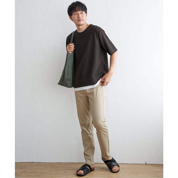 【吸水速乾】ドライ鹿の子5分袖レイヤードTシャツ | ikka  | 詳細画像11 