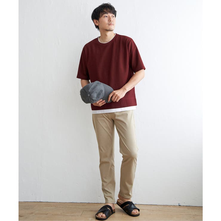 【吸水速乾】ドライ鹿の子5分袖レイヤードTシャツ | ikka  | 詳細画像12 