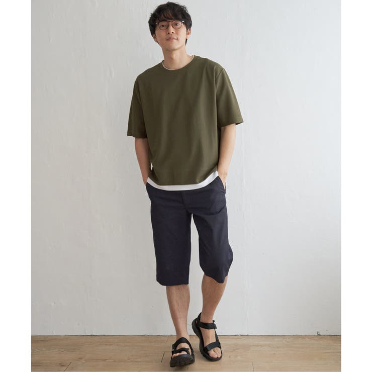 【吸水速乾】ドライ鹿の子5分袖レイヤードTシャツ | ikka  | 詳細画像14 